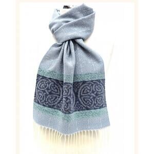 NWT Aran Sweater Market Irish Scarf Wool Blend. Celtic Border Design